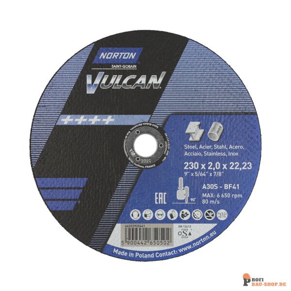 nortonschleifmittel/NORTON_schleifmittel_66252925441 Norton Vulcan Ultra Thin Inox Cutting Disc 23x2x22.2 GRIT 30_134109